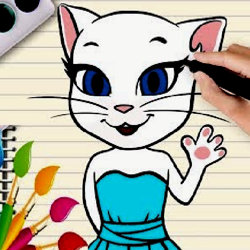 play Talking Angela Coloring Book game